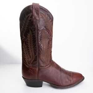 Vintage Tony Lama Brown Leather western boots size 10.5